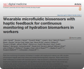 Publication image for Wearable Microfluidic Biosensors with Haptic Feedback for Continuous Monitoring of Hydration Biomarkers in Workers