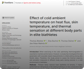 Publication image for Effect of Cold Ambient Temperature on Heat Flux, Skin Temperature, and Thermal Sensation at Different Body Parts in Elite Biathletes