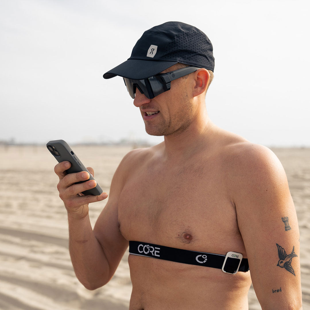 Core Body 深部体温計 アームスラップ、チェストスラップ付き。 Core Body Temperature Monitor チェストスラップ付き